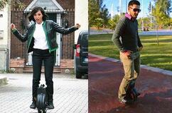 Montar en un auto-equilibrio monociclo inteligente de Airwheel, los usuarios pueden disfrutar de su vida en la luz del sol.