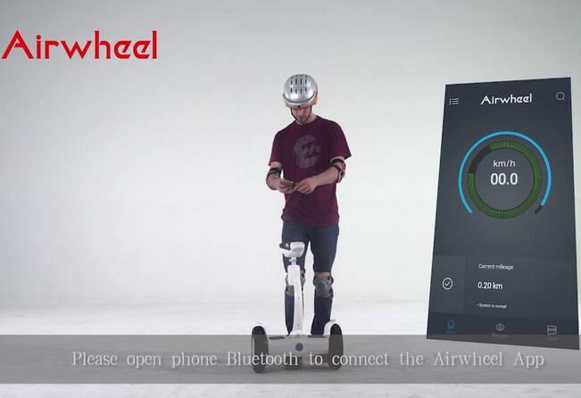 The Airwheel electric walkcar is installed with a quality tire prepared for any road condition.